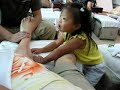 Astha gives mom foot massage