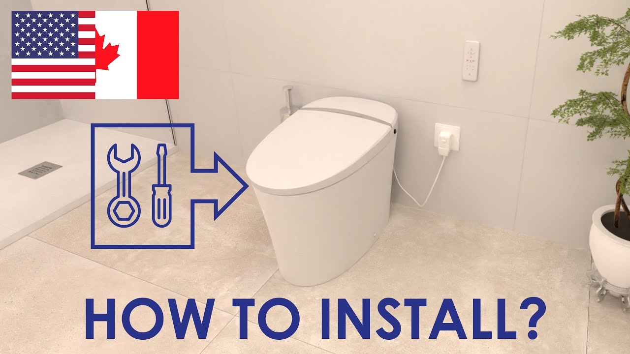 Installation process of the I-Comfort Line USA toilet with the electronic seat and cover.