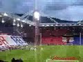 Lo striscione Nucleo nella Gradinata nord genoana