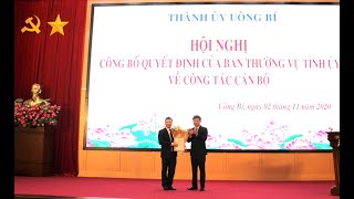 Công bố quyết định của Ban Thường vụ Tỉnh ủy về công tác cán bộ