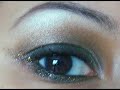 Smokey eye with gold and golden glitter