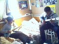 me and my friend jamming at some random chords improvised solos remember not everyone is serious all the time relax...its just a youtube vid