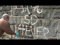 Taginator Graffiti Removal of Natural Stone Wall Demonstration