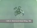1.00 ct. Diamond Heart Ring, 18k White Gold