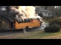 Raw Video: School Bus Burst Into Flames