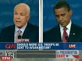 John McCain and Barack Obama at the First Presidential Debate