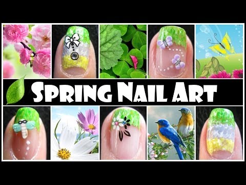 SPRING NAIL ART DESIGNS | EASY FRENCH TIP GRADIENT NAIL TUTORIAL STICKER FIMO FLOWER BUTTERFLY