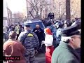 Exile editor Mark Ames filmed these scenes while at a demonstration in front of the police precinct where Gary Kasparov and other anti-Kremlin demonstrators were being held. With little notice, OMON paramilitary units suddenly poured out from behind the police station, surrounded and divided the protesters, formed a chain, and then started beating and arresting the core protesters, one by one. Ames filmed this from within the cordon, where he was repeatedly warned that he and the few dozen journalists and protesters would be next. However, after about a dozen or so protesters were already beaten and arrested, the OMON opened their lines again, and eventually forced protesters several hundred meters away.Read more here: http://www.exile.ru/2007-May-04/kremlin_public_enemy.html