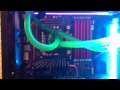 SUBSCRIBE! :) This video is my updated build, 2011 with my 800D case and the GTX 590. I made this video to show people what my system looks like now, and to showcase my specs. Specs: Case: 800D Obsidian Cooling: EK Supreme HF Nickel Plexi water block, BlackIce SR-1 360 Radiator, 3 Sharkoon Silent Eagle 1000RPM golfball fans, Clear tubing, HF Fittings, UV Green Dye.) Core i7 920 @ 3.8 GHz C0 overclocked 12GB DDR3 G.Skill RAM (Soon to be hyperX, or some Vengence / Dominator ram) Asus P6T Deluxe NVIDIA Asus GeForce GTX 590 3GB GDRR5 1100W Tagan BZ Series Modular PSU Fan controller: Nesteq MaxZero Fan Controller www.facebook.com Some tags for SEO: GTX 590 ASUS NVIDIA BEAST CORE I7 920 OVERCLOCKED WATER COOLING LIQUID COOLING LOOP ASUS P6T MOTHERBOARD G.SKILL RAM DDR3 1100WATTS GEFORCE 2011