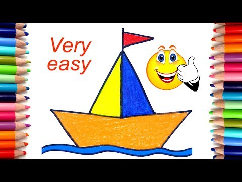video-linktoworks-How to draw a boat for kids | Boat drawing step by step ...