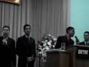 Quarteto &Eacute;drei cantando o hino Deus da Montanha em Itumbiara GO.