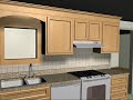 3d walkthrough - kitchen remodel with tiered island