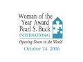first lady laura bush accepts psbi's woman of the year award and delivers a speech at the pearl s. buck historic site.
