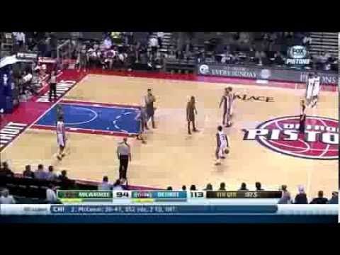 jennings - Milwaukee Bucks vs. Detroit Pistons (November 26, 2013). Before denying handshakes to his former team, Brandon Jennings gives the Palace a dribbling display.