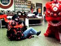 bunnie and ujin fooling around with the lion heads bunnie and ujin fooling around with the lion heads