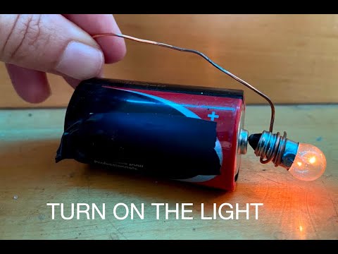 how to make a lightbulb light up with a battery