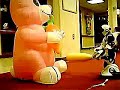 Robosapien attacks Easter Bunny!!