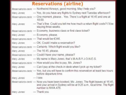 English dialogues no 2 Reservations airline