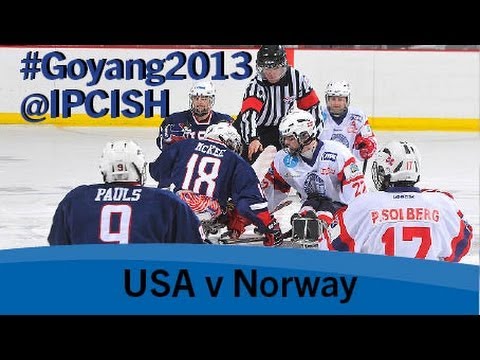 Ice sledge hockey – USA v Norway – 2013 IPC Ice Sledge Hockey World Championships A Pool Goyang