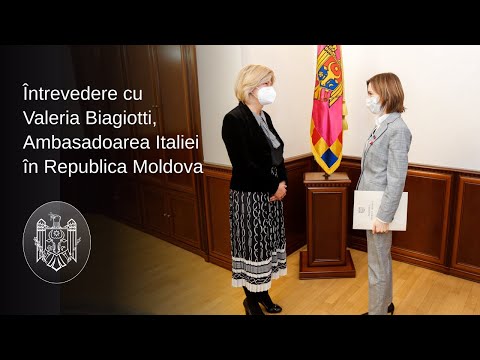 Președintele Maia Sandu a avut o întrevedere de rămas bun cu Ambasadoarea Italiei în țara noastră, Valeria Biagiotti