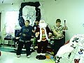 santa and kids dancing