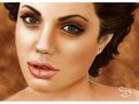 Digital Painting - Angelina Jolie With Photoshop By Stephanie Valentin