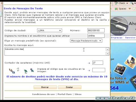 Enviar SMS A Celulares Claro Gratis wWw.vicioalex.com