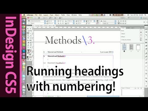 how to define sections in indesign