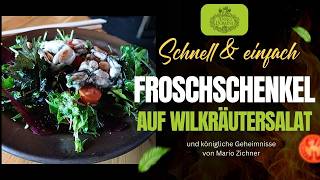 Rustikale Gaumenfreude: Froschschenkel an Wildkr&auml;utersalat mit Balsamico Dressing