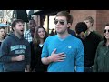 The Poor Richards, an a cappella group from Franklin & Marshall College in Pennsylvania, sang outside the Roots restaurant in Morristown, NJ, on Oct. 17, 2011. Group member Aaron Velasquez, the beat boxer on the far right, is a graduate of Morristown High, where he was a standout wrestler and winner of the 2009 Morristown's Got Talent! show. Chris Riehm sings lead on this song. Video by Kevin Coughlin for MorristownGreen.com