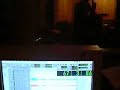 SIN AUDIO. Sesion de grabacion de contrabajo para las canciones de VOL.1. Ezequiel dirigiendo. Grabado en algun momento de 2005 por Ruben Saez con su camara fotografica.