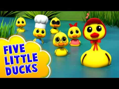 Fünf kleine Enten | Kinderreim für Kinder | Reime in Deutsch | Five Little Ducks
