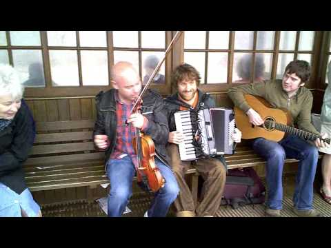lau - The plan was for BBC Spotlight to go live to Lau playing some tunes on the beach, just before their gig at The Ham. But the heavens opened so the boys scarpe...