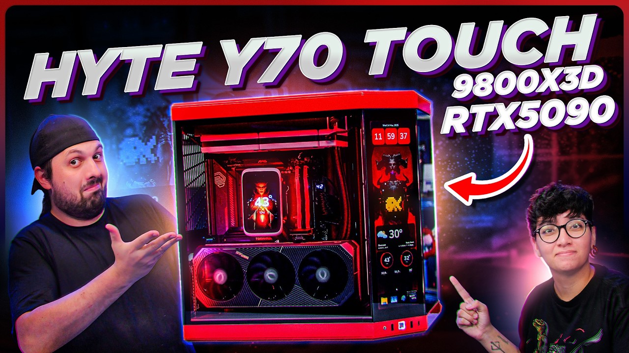 Montando um PC LINDÃO com TELA TOUCH no HYTE Y70 VERMELHO! (9800X3D + RTX5090)