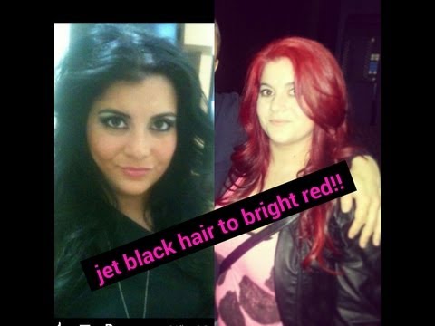 how to dye jet black hair to red