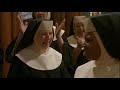 this is the first bearable song in sister act. 
i was meaning to write a long, meaningful and thoughtful description...but i can' be bothered so...
enjoy.

lyrics:
hail holy queen enthroned above
oh maria
hail mother of mercy and of love
oh maria
triumph all ye cherubim
sing with us ye seraphim
heaven and earth resound the hymn
salve, salve, salve, regina

hail holy queen enthroned above
oh maria
hail mother of mercy and of love
oh maria
triumph all ye cherubim
sing with us ye seraphim
heaven and earth resound the hymn
salve, salve, salve, regina

our life, our sweetness here below
oh maria
our hope in sorrow and in woe
oh, oh, oh maria
triumph all ye cherubim (cherubim)
sing with us ye seraphim (seraphim)
heaven and earth resound the hymn
salve, salve, salve, regina
alleluia

mater amaterintermerata
sanctus, sanctus, dominus
virgo respice mater ad spice
sanctus, sanctus, dominus
alleluia

our hope in sorrow and in woe
oh, oh, oh maria
triumph all ye cherubim (cherubim)
sing with us ye seraphim (seraphim)
heaven and earth resound the hymn
salve, salve, salve, regina
salve regina (wa, oh, oh)
salve regina