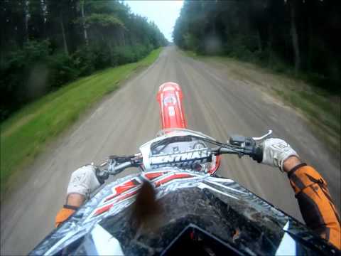 Crf450 - 2008 Honda CRF 450 HELMET CAM and 08 Yamaha YZ450F going through trails in Terrace Bay, Ontario - Canada.