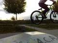 Bergamont Kiez-Jump over funbox + hit the bike with a sk8board