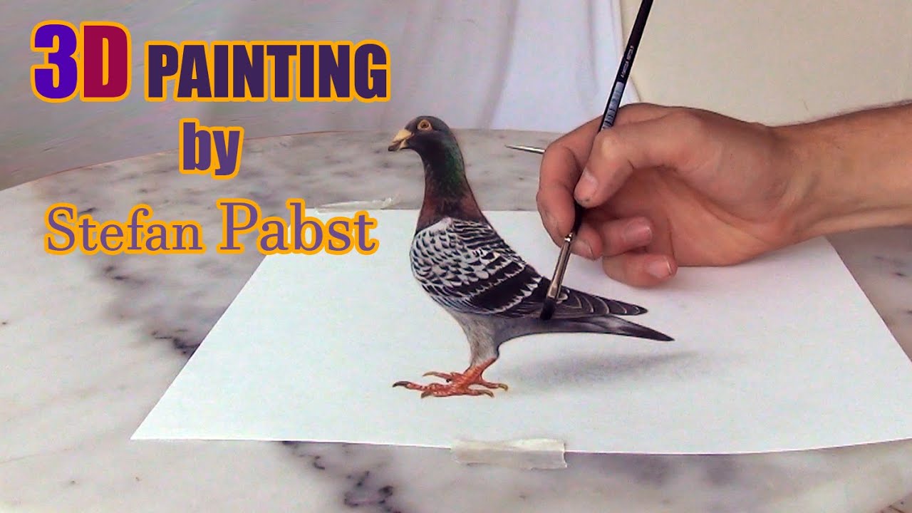 Pigeon 3d drawing tutorial by Stefan Pabst