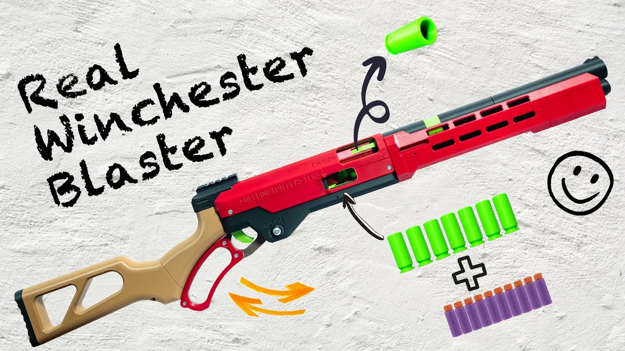 Nerf Shellington Blasters Winchester lever action gun nerf blaster review