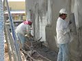 Spraying on the stucco