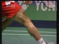 A compilation of badminton smashes by Lin Dan and Lee Chong Wei from their match in the 2009 All England **My plan is to piece together all the slow motion smashes/dives/drops from various matches to study their technique. More videos to come... remind me to make more if I haven't released one in a while!