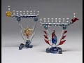 MENORAH  Flamework, lampworked,blown glass, sculptures by Ricky Charles Dodson