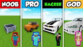 NOOB vs PRO vs HACKER vs GOD : SPORTS CAR BUILD CHALLENGE in Minecraft! (Animation)