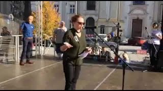 Izabela Głowacka – manifestacja „Przeciw nacjonalizmowi. Za zjednoczoną Europą”, Warszawa, 13.10.2018.