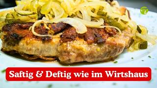 Bautzner Senfsteak: Der deftige Klassiker mit Zwiebeln & Spreew&auml;lder Gurke
