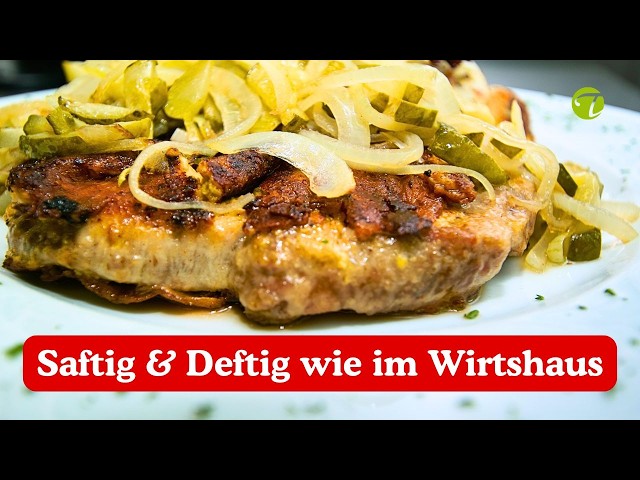 Bautzner Senfsteak: Der deftige Klassiker mit Zwiebeln & Spreewälder Gurke Bautzner Senfsteak: Der deftige Klassiker mit Zwiebeln & Spreewälder Gurke
