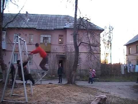 Russian Double Backflip Off Playground Swing