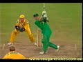 the deciding final between australia and south africa at the scg in the 1993/1994 world series cup. this was allan border's last appearance for australia on home soil.

teams

australia: matthew hayden, david boon, dean jones, mark waugh, steve waugh, allan border (c), ian healy, paul reiffel, shane warne, craig mcdermott, tim may

south africa: peter kirsten, gary kirsten, hansie cronje (c), jonty rhodes, dave callaghan, errol stewart, dave richardson, richard snell, dave rundle, fanie de villiers, allan donald