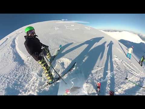 Необычное видео катания на горных лыжах в Маунт Хатт